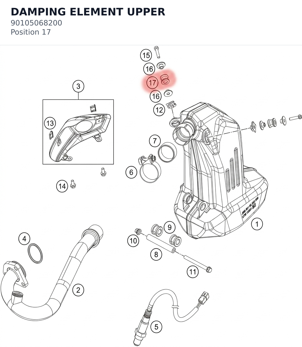 Diagram preview: DAMPING ELEMENT UPPER (90105068200)