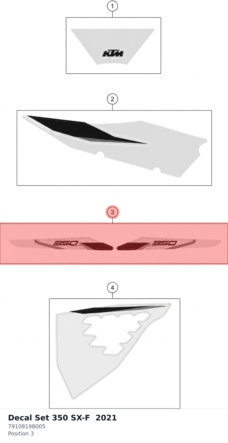 Diagram preview: Decal Set 350 SX-F 2021 (79108198005)