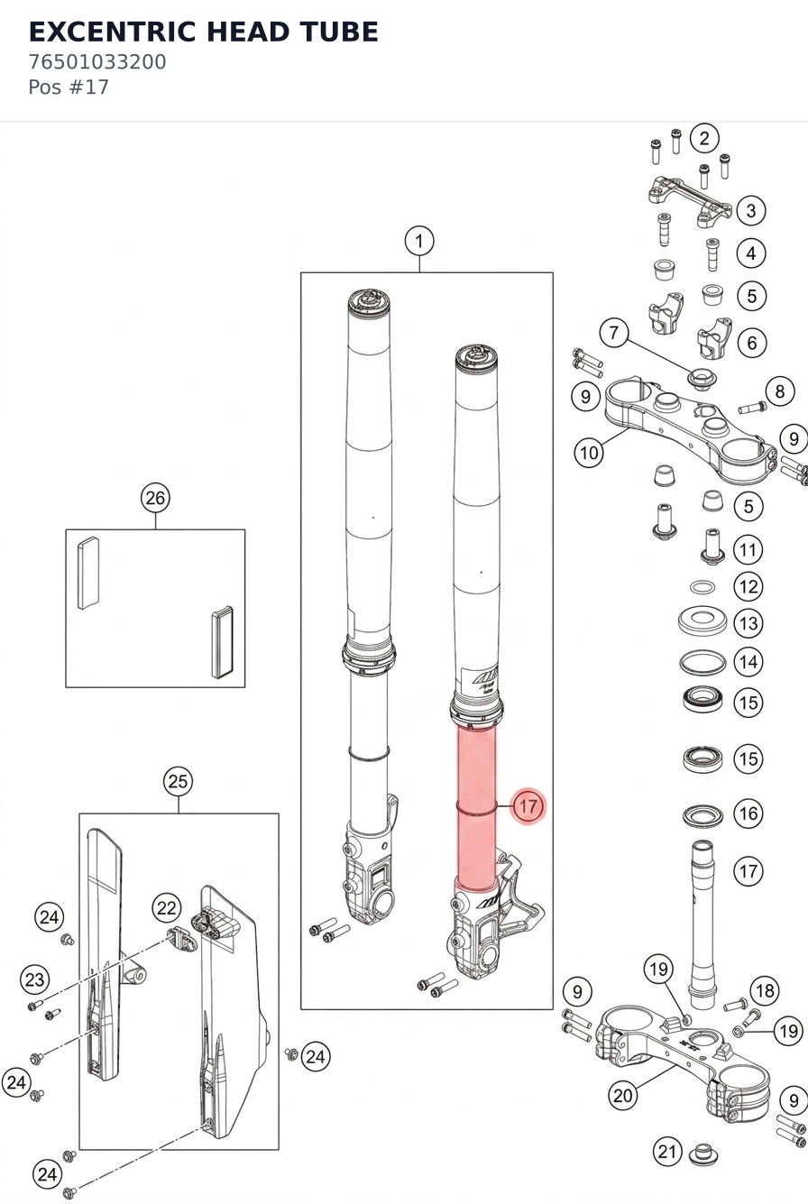 Diagram preview: EXCENTRIC HEAD TUBE (76501033200)