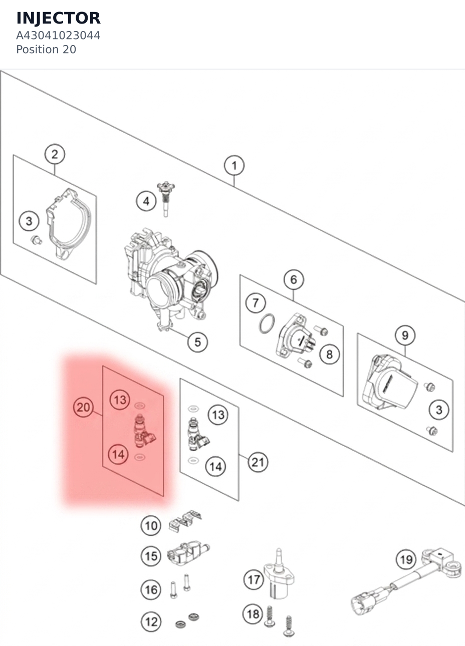Diagram preview: INJECTOR (A43041023044)