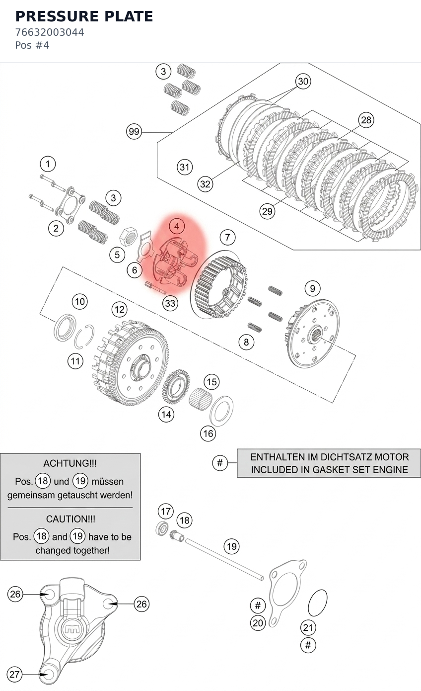 Diagram preview: PRESSURE PLATE (76632003044)