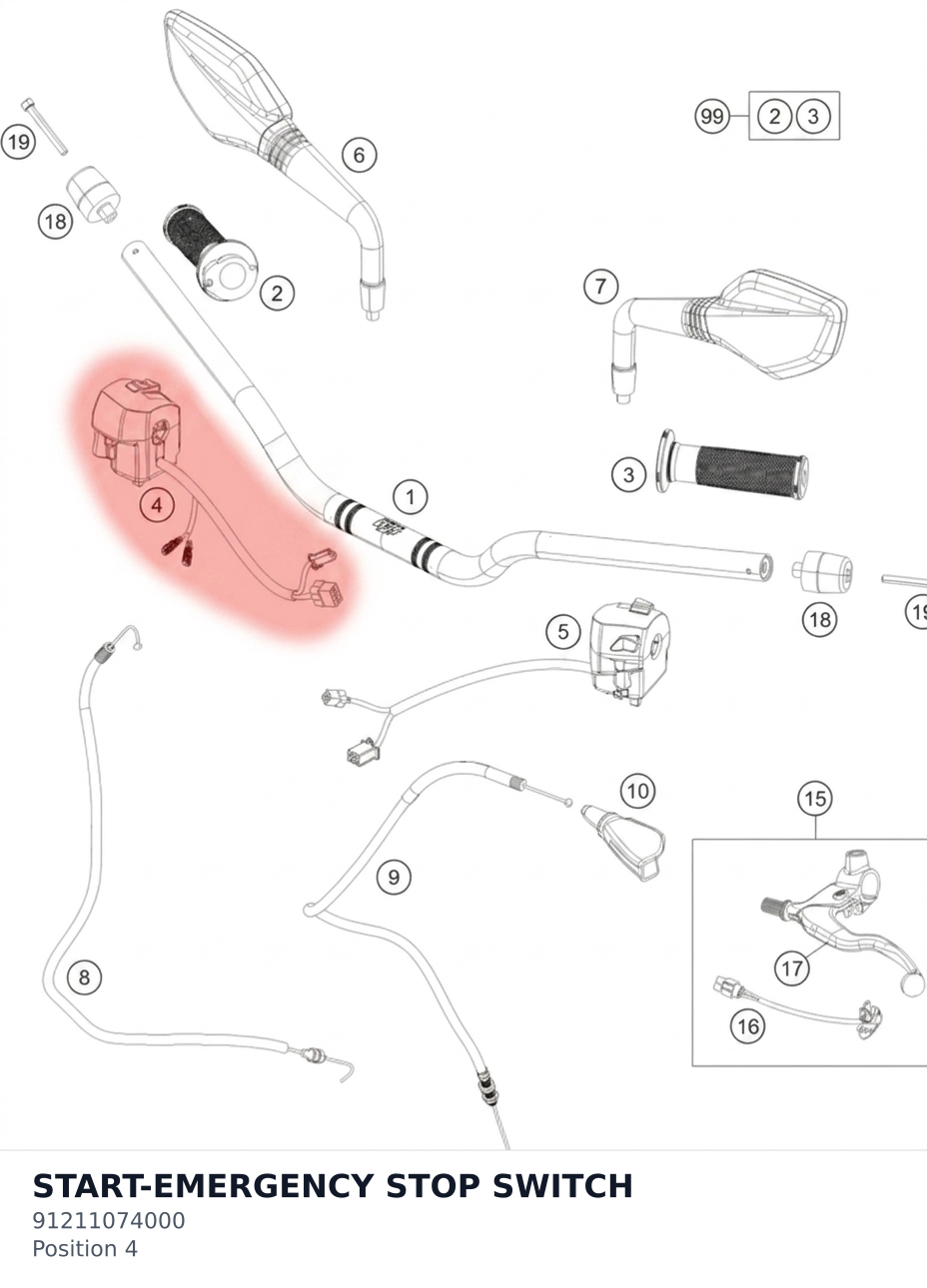 Diagram preview: START-EMERGENCY STOP SWITCH (91211074000)
