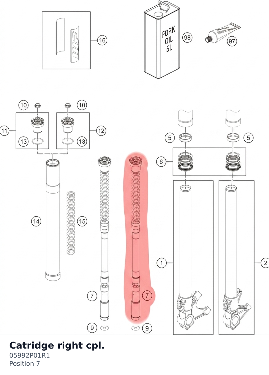 Diagram preview: Catridge right cpl. (05992P01R1)