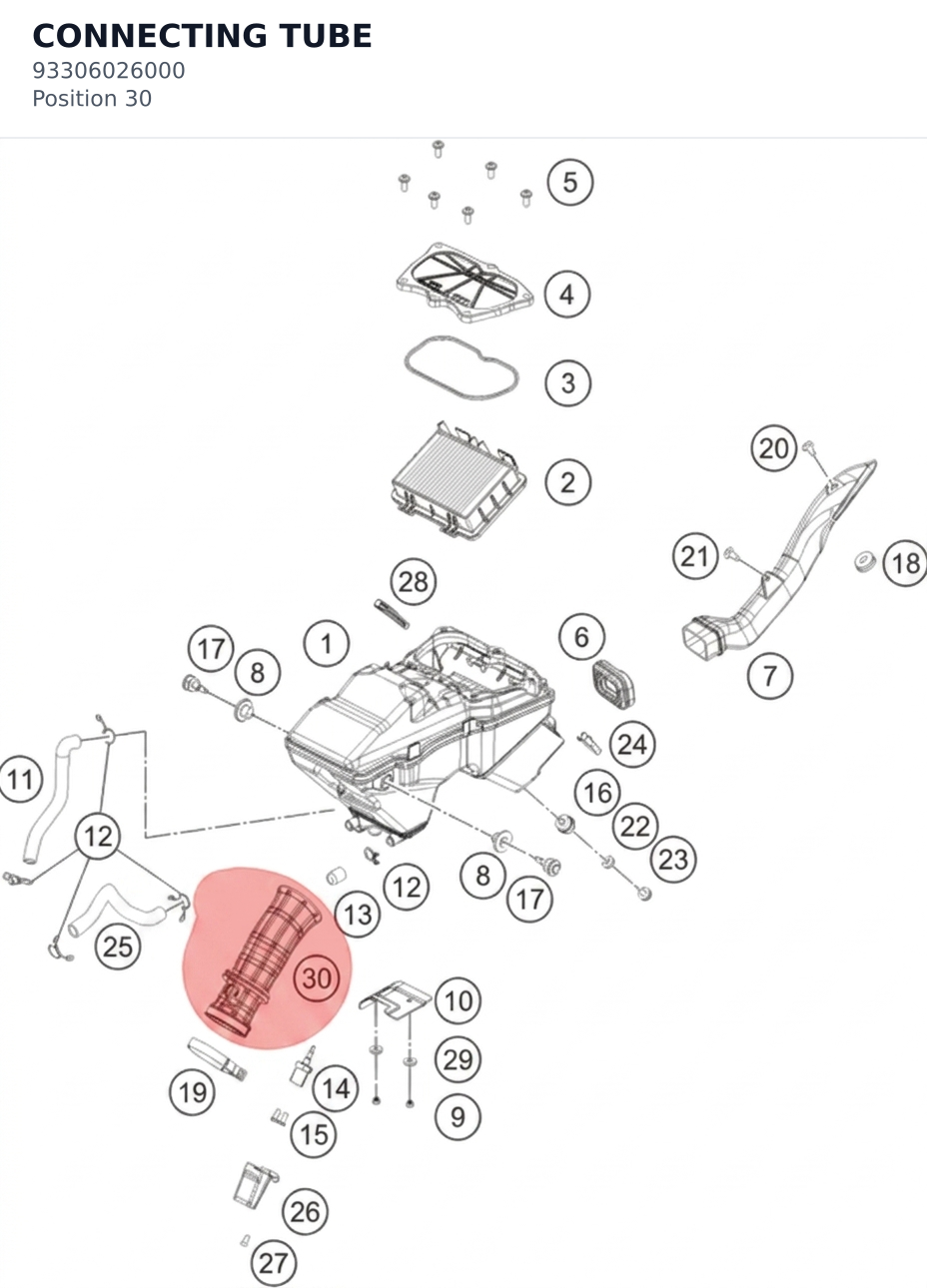 Diagram preview: CONNECTING TUBE (93306026000)