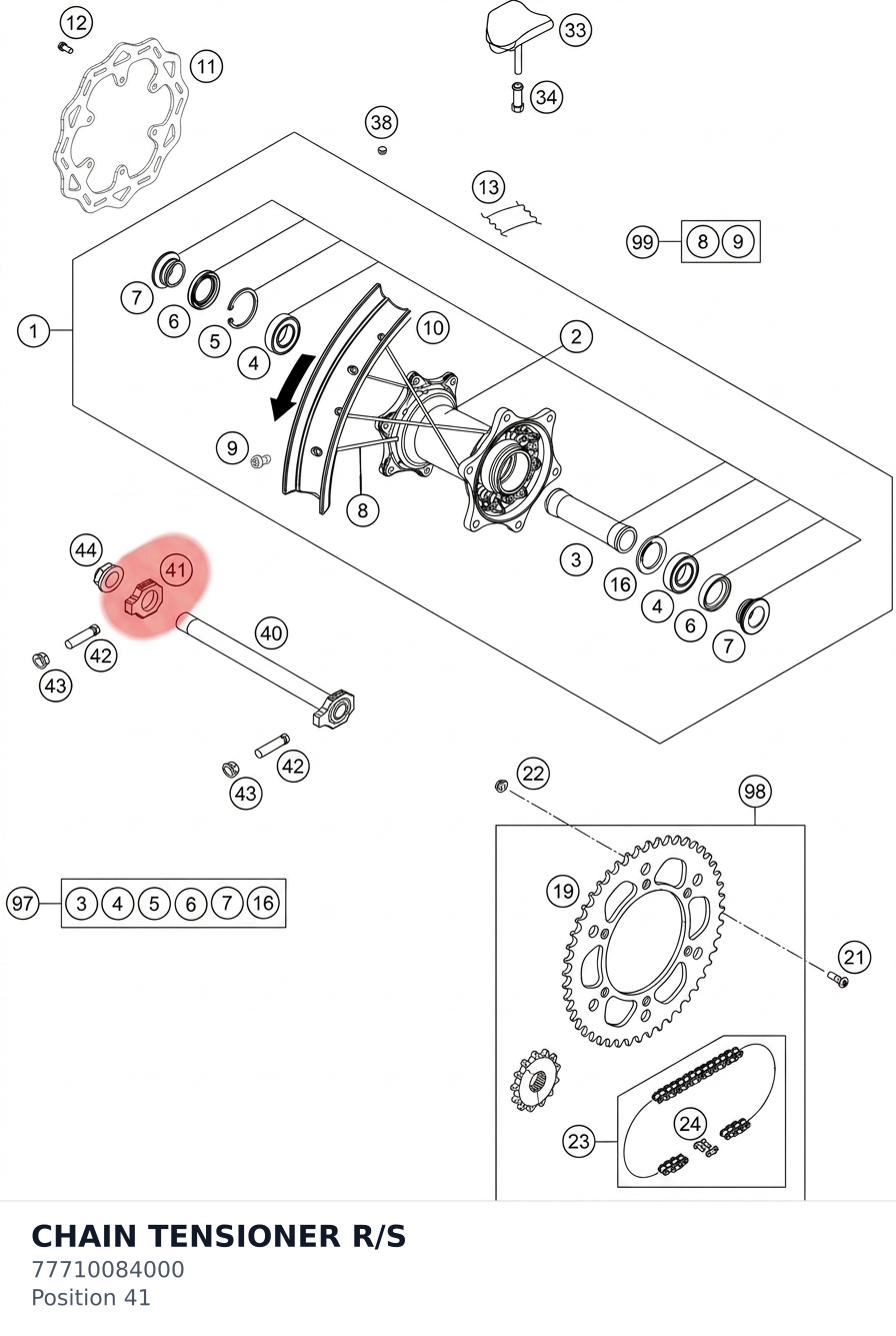 Diagram preview: CHAIN TENSIONER R/S (77710084000)