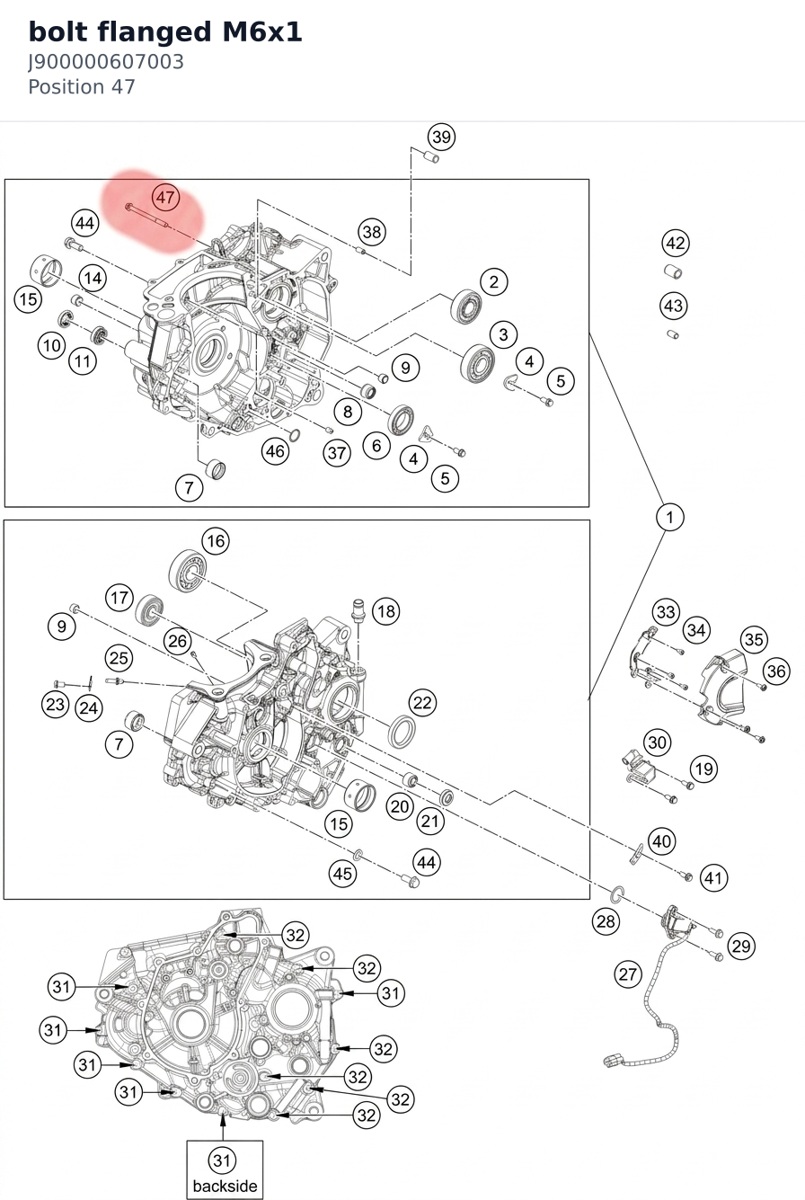 Diagram preview: bolt flanged M6x1 (J900000607003)