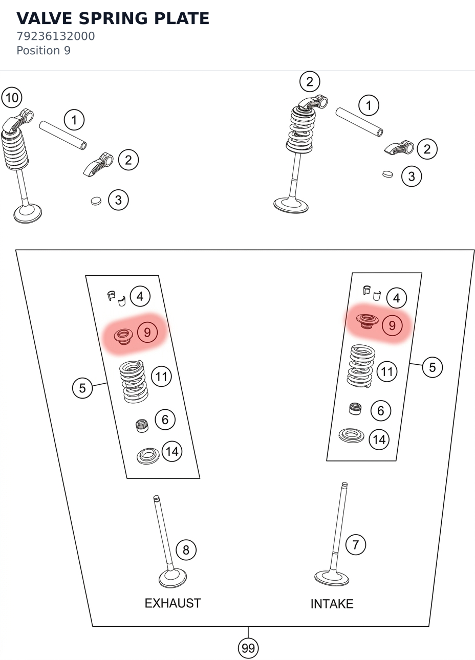 Diagram preview: VALVE SPRING PLATE (79236132000)