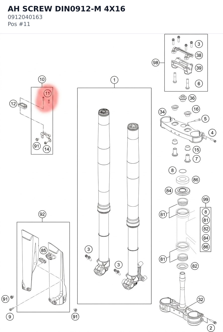 Diagram preview: AH SCREW DIN0912-M 4X16 (0912040163)