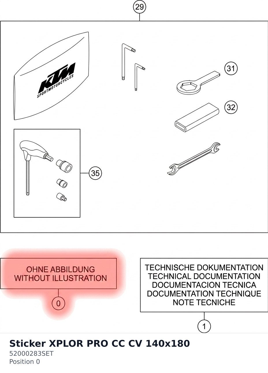 Diagram preview: Sticker XPLOR PRO CC CV 140x180 (52000283SET)