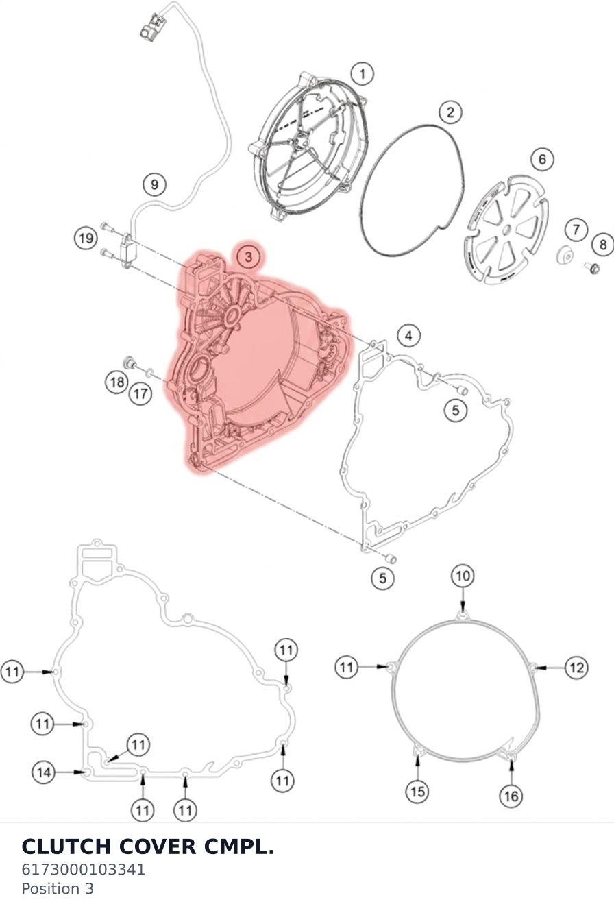 Diagram preview: CLUTCH COVER CMPL. (6173000103341)
