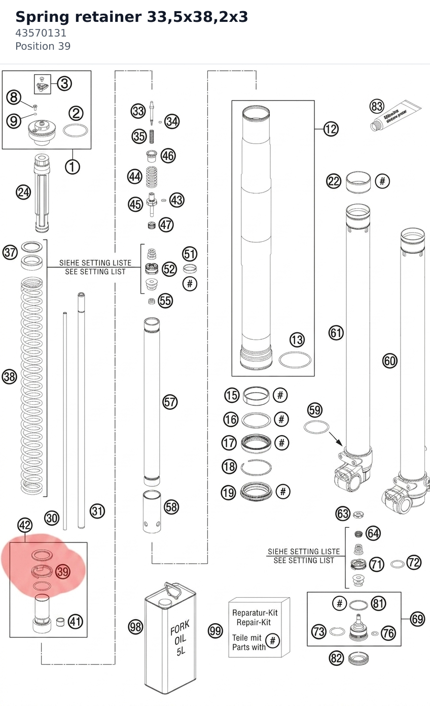 Diagram preview: Spring retainer 33,5x38,2x3 (43570131)