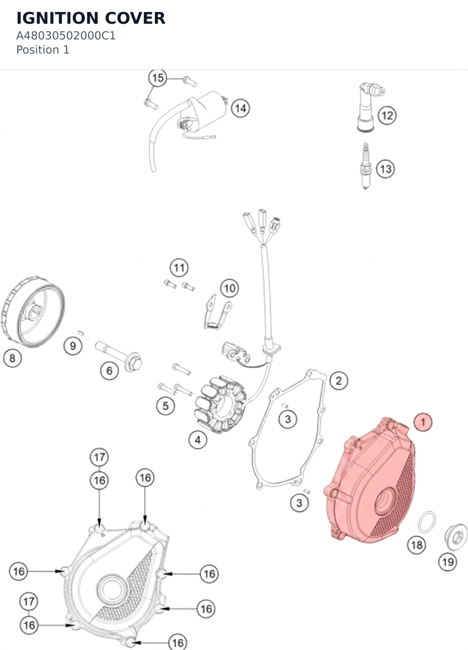 Diagram preview: IGNITION COVER (A48030502000C1)