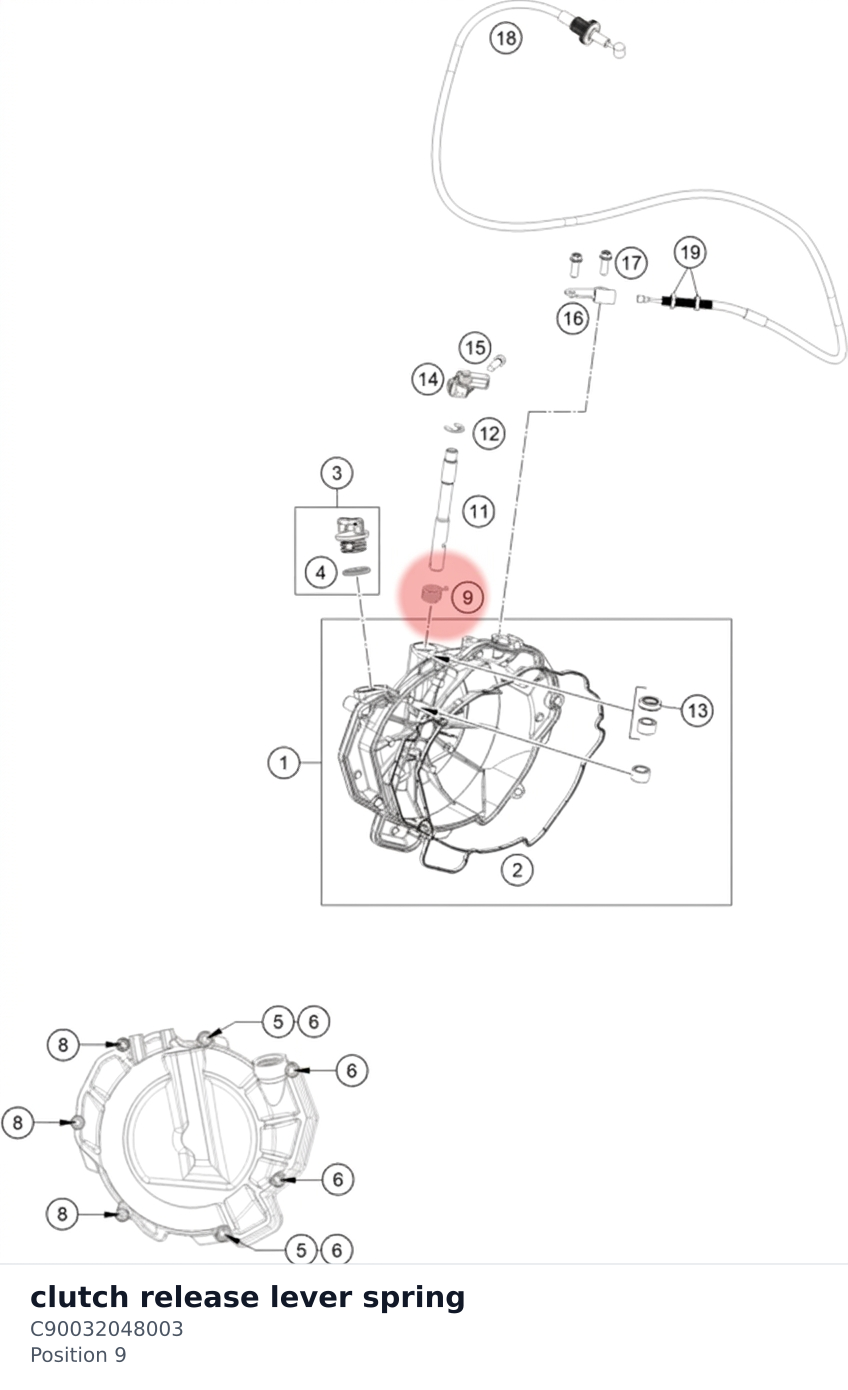Diagram preview: clutch release lever spring (C90032048003)