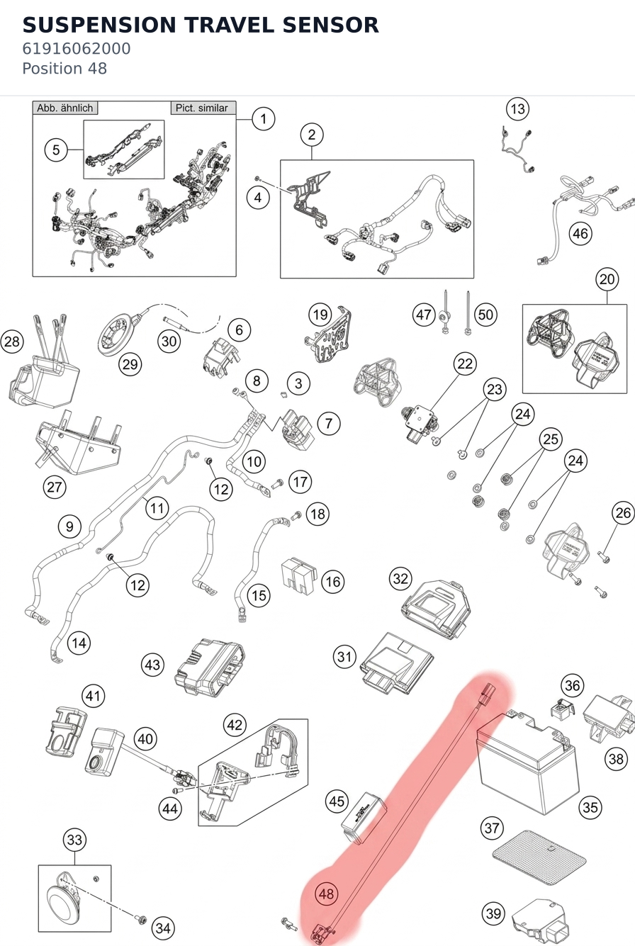 Diagram preview: SUSPENSION TRAVEL SENSOR (61916062000)