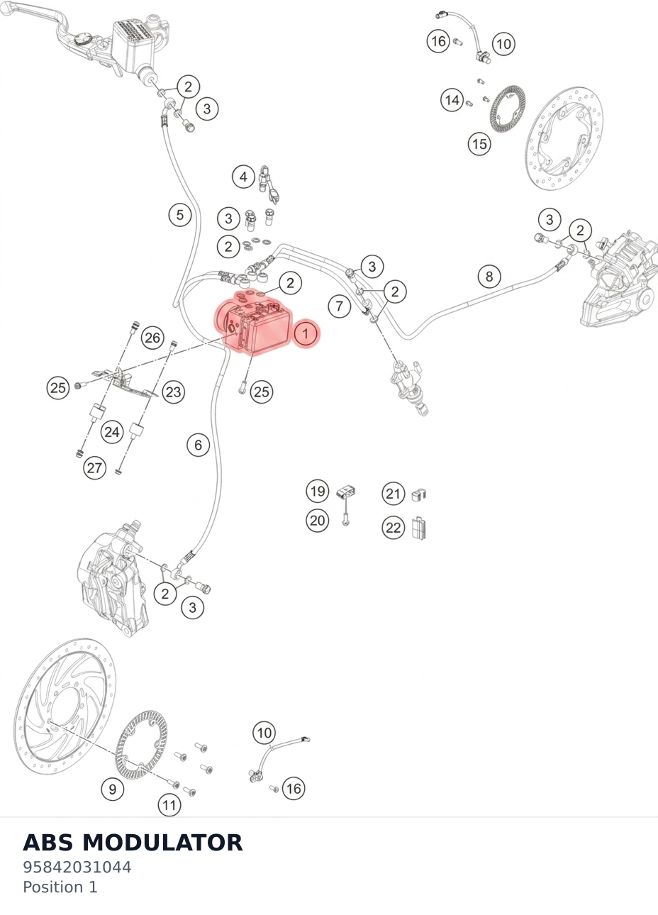 Diagram preview: ABS MODULATOR (95842031044)