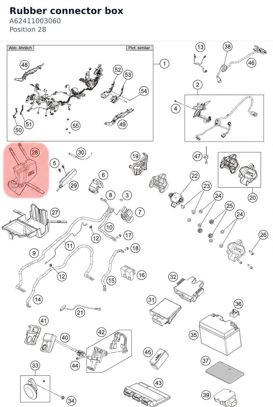 Diagram preview: Rubber connector box (A62411003060)
