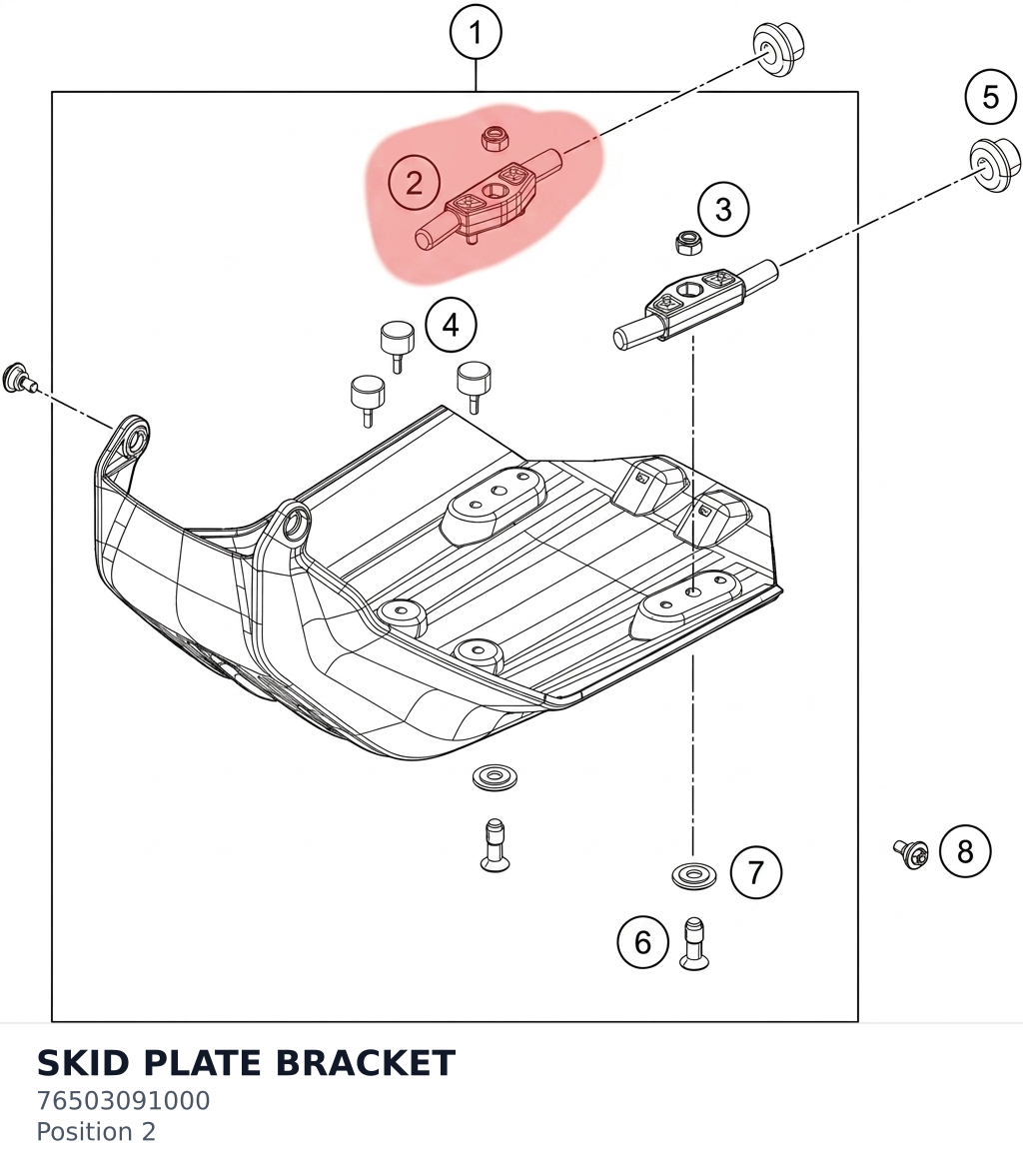 Diagram preview: SKID PLATE BRACKET (76503091000)