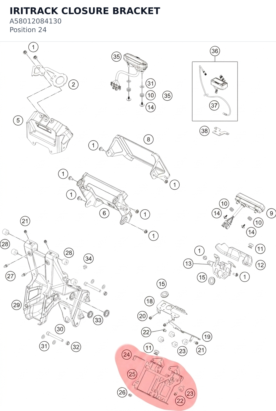 Diagram preview: IRITRACK CLOSURE BRACKET (A58012084130)