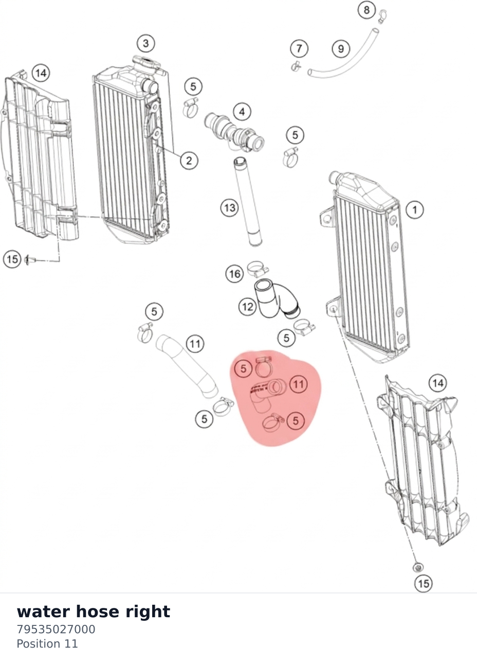 Diagram preview: water hose right (79535027000)
