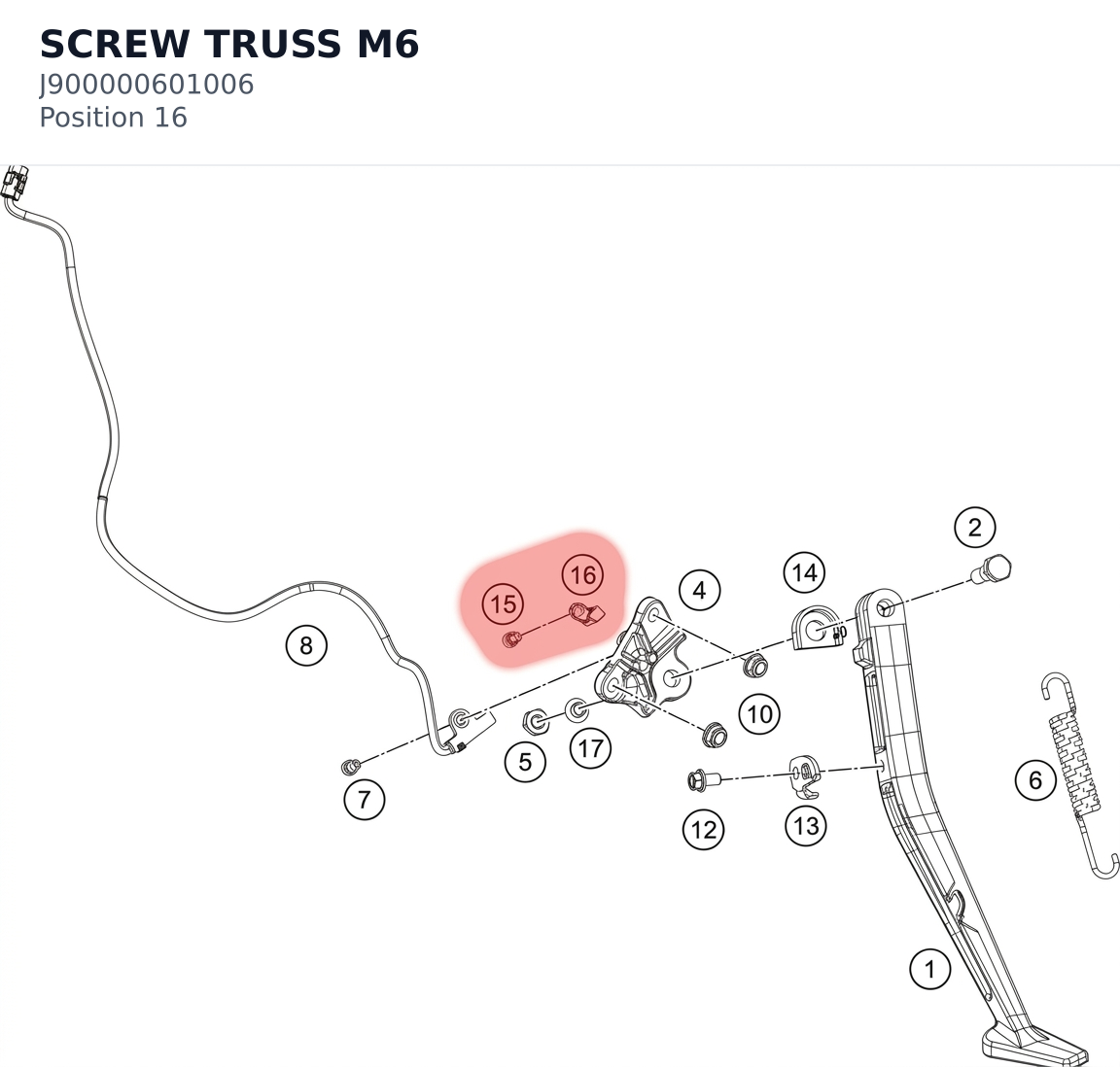 Diagram preview: SCREW TRUSS M6 (J900000601006)