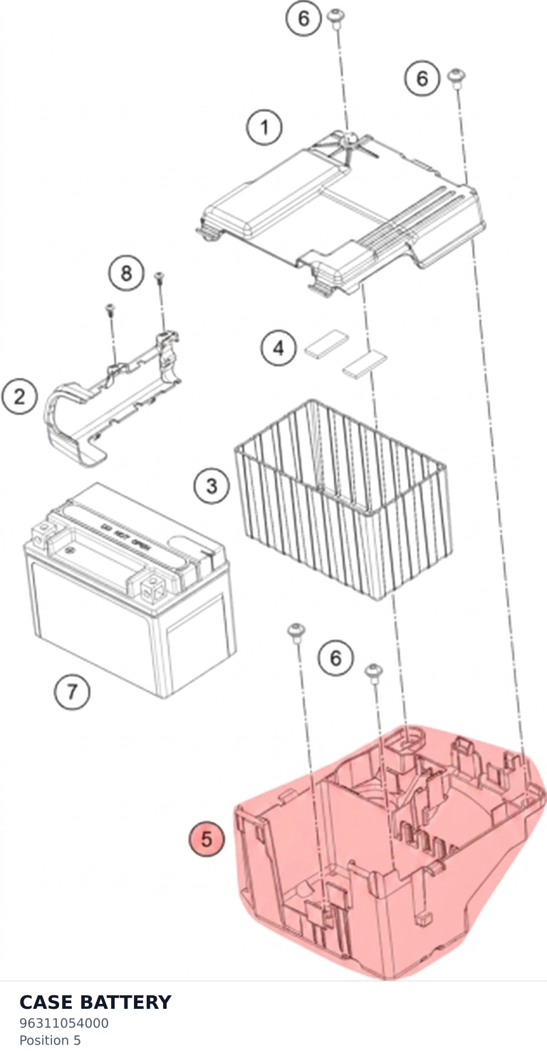 Diagram preview: CASE BATTERY (96311054000)