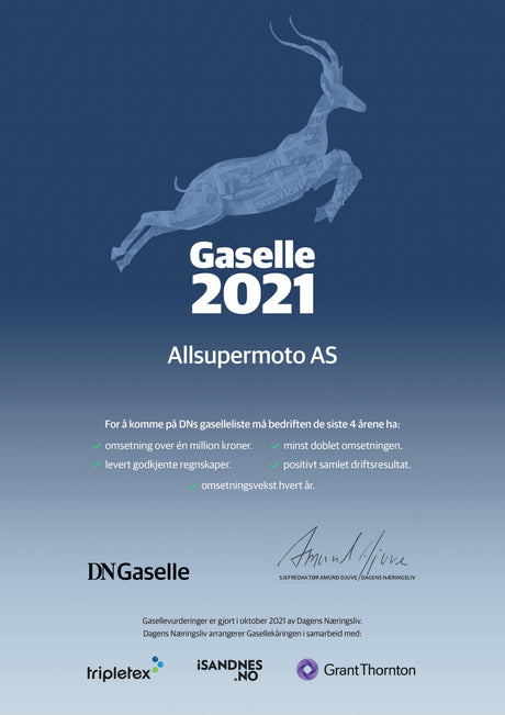 Gasellebedrift 2021 - AllSupermoto AS
