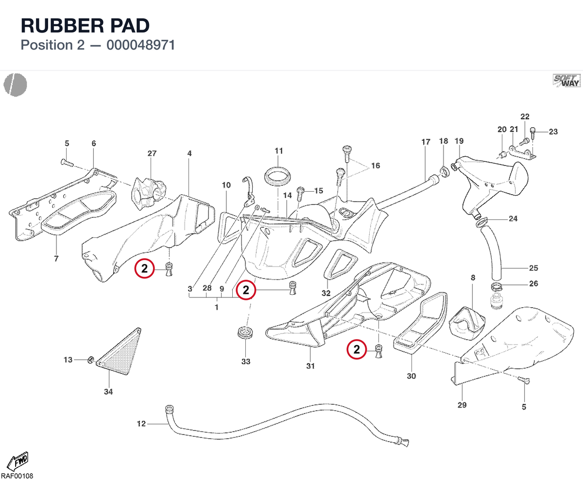 RUBBER PAD 000048971 diagram position