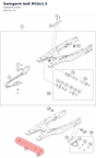 Diagram preview: Swingarm bolt M16x1.5 (A56004037000)