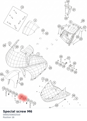 Diagram preview: Special screw M6 (00002506025U0)