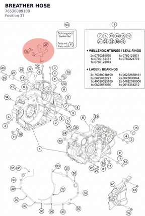 Diagram preview: BREATHER HOSE (76530089100)