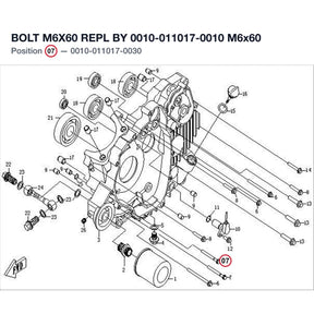 BOLT M6X60 REPL BY 0010-011017-0010 product image