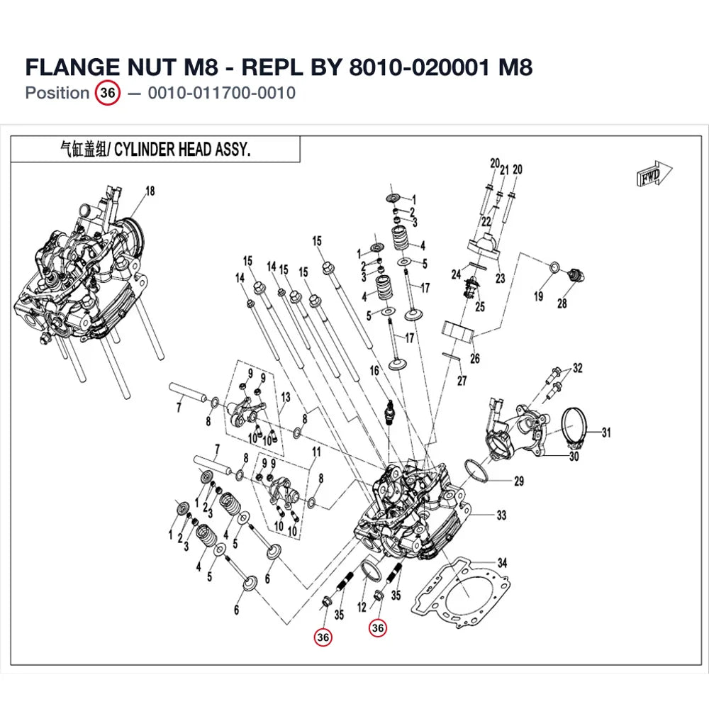FLANGE NUT M8 - REPL BY 8010-020001 product image