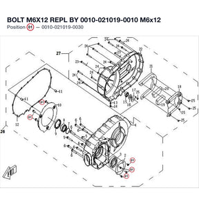 BOLT M6X12 REPL BY 0010-021019-0010 product image