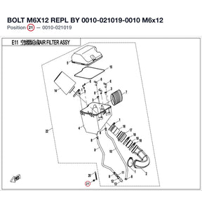 BOLT M6X12 REPL BY 0010-021019-0010 product image