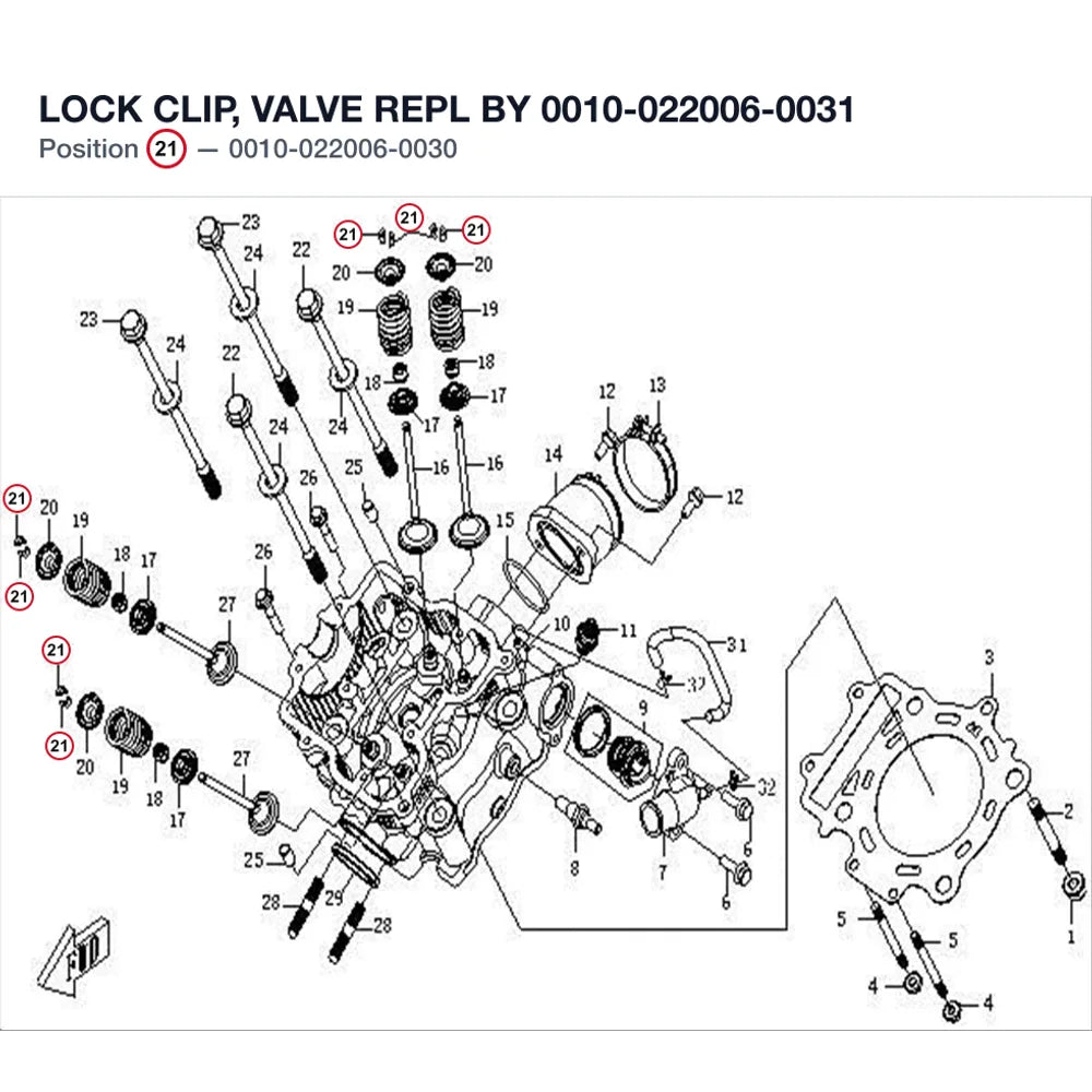 LOCK CLIP, VALVE REPL BY 0010-022006-0031 product image