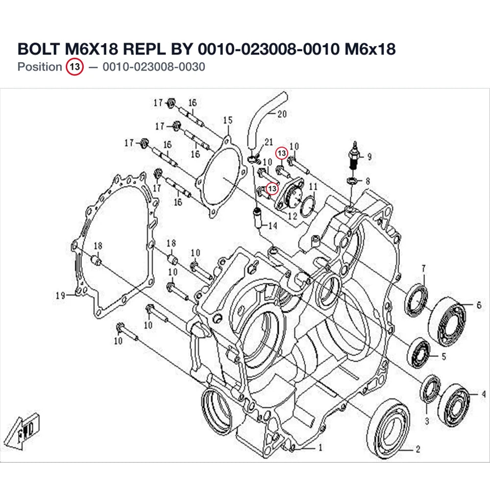 BOLT M6X18 REPL BY 0010-023008-0010 product image