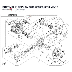 BOLT M6X18 REPL BY 0010-023008-0010 product image