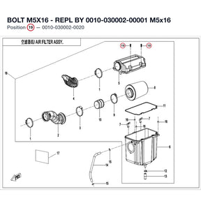 BOLT M5X16 - REPL BY 0010-030002-00001 product image
