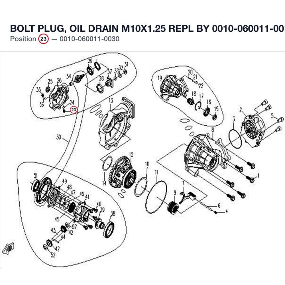 BOLT PLUG, OIL DRAIN M10X1.25 REPL BY 0010-060011-0010 product image