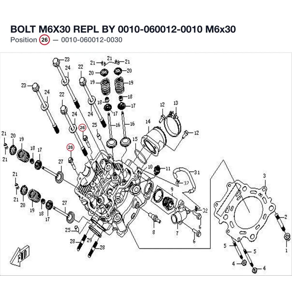 BOLT M6X30 REPL BY 0010-060012-0010 product image