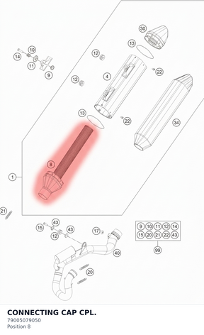Diagram preview: CONNECTING CAP CPL. (79005079050)