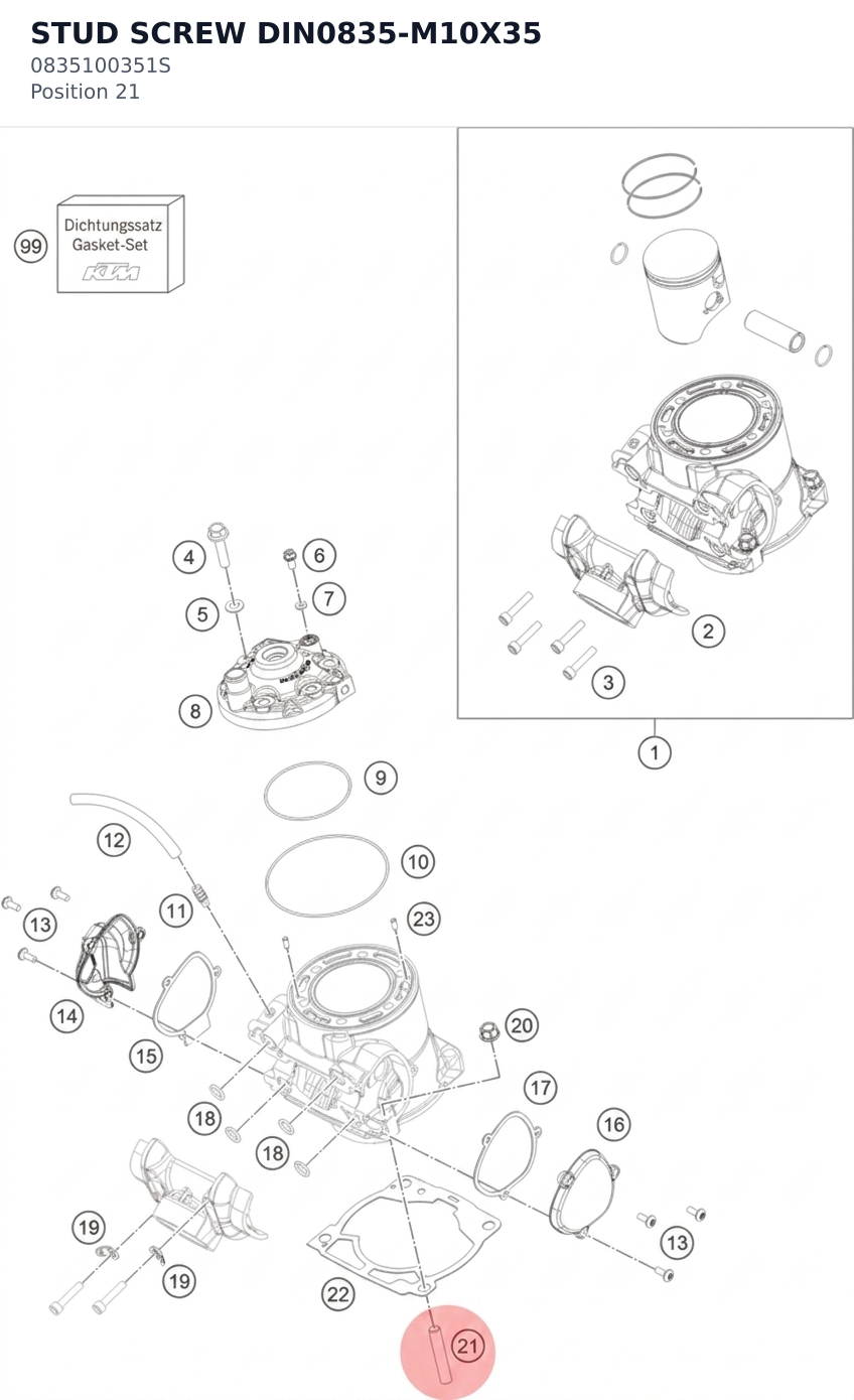 Diagram preview: STUD SCREW DIN0835-M10X35 (0835100351S)