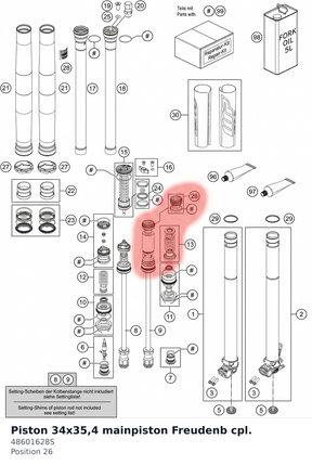 Diagram preview: Piston 34x35,4 mainpiston Freudenb cpl. (48601628S)