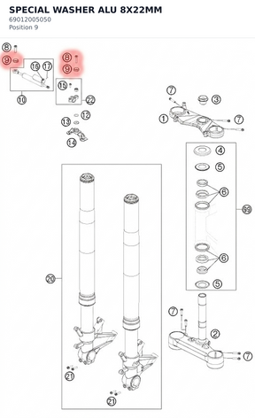 Diagram preview: SPECIAL WASHER ALU 8X22MM (69012005050)