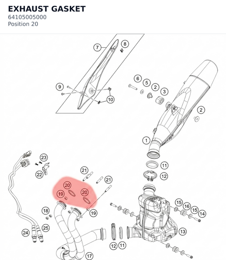 Diagram preview: EXHAUST GASKET (64105005000)