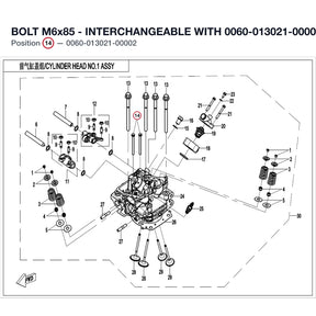 BOLT M6x85 - INTERCHANGEABLE WITH 0060-013021-00001 product image