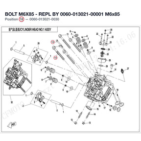BOLT M6X85 - REPL BY 0060-013021-00001 product image
