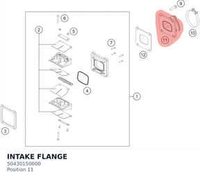 Diagram preview: INTAKE FLANGE (50430150000)