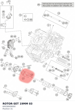 Diagram preview: ROTOR-SET 19MM              03 (60038009000)