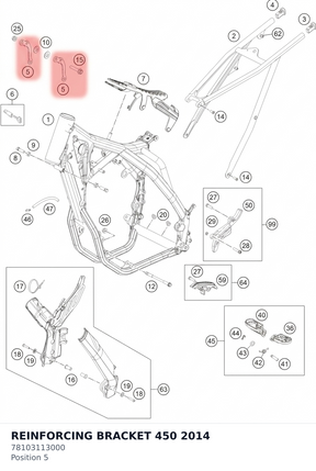Diagram preview: REINFORCING BRACKET 450   2014 (78103113000)